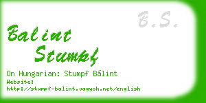 balint stumpf business card